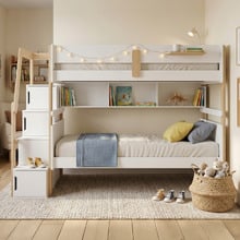 Evan Single Bunk Bed with Shelves & Staircase
